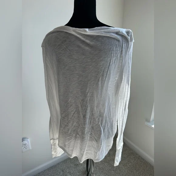 Women’s Free People Kimmi Cotton Blend White Long Sleeve Top - Picture 3 of 5